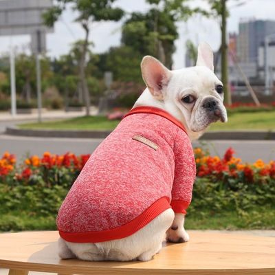 XS-XXL Solid Color Printed Knit Dog Sweater Winter Warm Luxury Pet Clothes for Outdoor
