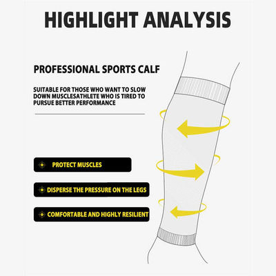 Solid Pattern Compression Sports Socks for High Elastic Leg Protection and Performance