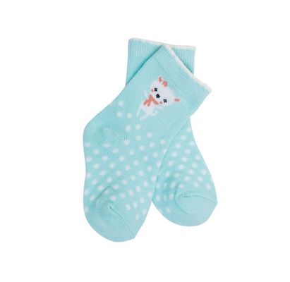 Gray Safe Non-slip Socks for Children Winter Season Cartoon Beauty Kids Socks