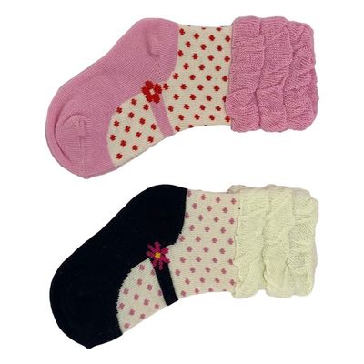 High Ankle Black Infant Baby Princess Ruffle Socks Anti Slip Socks for Lace Baby Socks