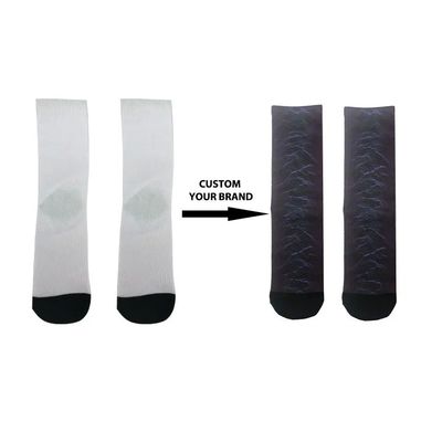Custom Design Socks 3D Printed Fashion Polyester Quick Drying White Blank Socks Men's