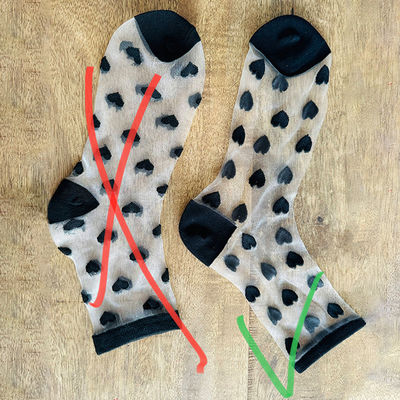 Summer Must-Have Handlinked Transparent Silk Socks with Cute Heart Lace Ankle Length