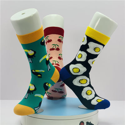 Cost Funny Happy Fashion Socks with Custom Cartoon Food Fruit Print in Regular Style