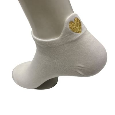 Plain Black White Khaki Heart-Shaped Unisex Knitted Cotton Sport Socks for Men and Women