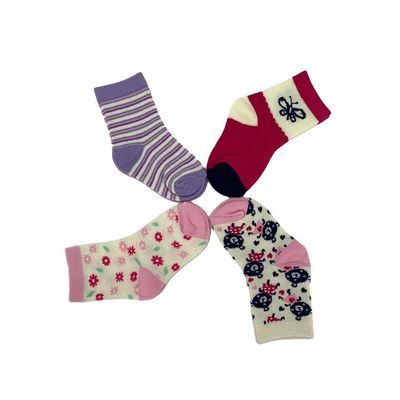 Standard Thickness Non Slip Baby Children Socks Girls Organic Stripe Socks