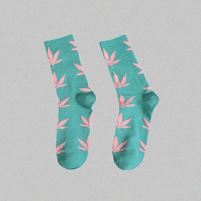 Leaf Pattern Plain Socks Cotton Spandex Casual Socks for Women and Men 36-39 Ladies Size