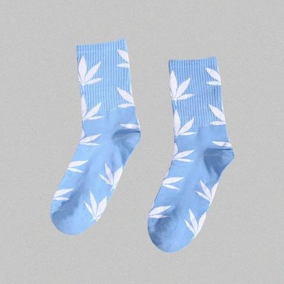 Leaf Pattern Plain Socks Cotton Spandex Casual Socks for Women and Men 36-39 Ladies Size