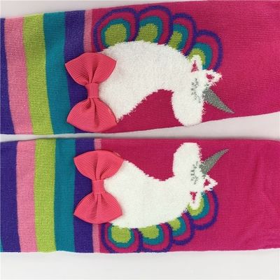Printed Pattern Baby Tights 70%Combed Cotton 28%Polyester 2%Spandex Girls Fleece Tights