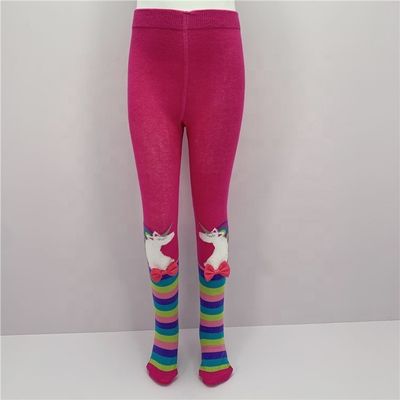 Printed Pattern Baby Tights 70%Combed Cotton 28%Polyester 2%Spandex Girls Fleece Tights