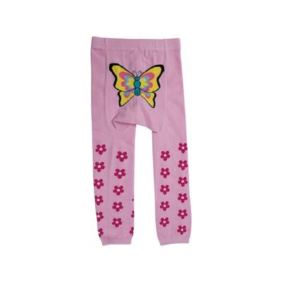 Girls Frog Pattern Warm Tights with 80%Combed Cotton 18%Polyamide 2%Spandex Material