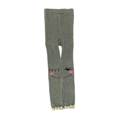 Knitted Pink Baby Girl Tights with Gem Decoration and Thermal Weaving Method