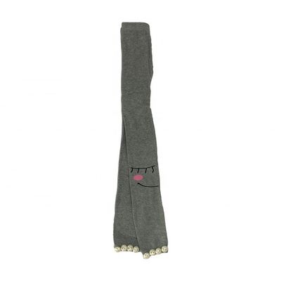 Knitted Pink Baby Girl Tights with Gem Decoration and Thermal Weaving Method