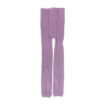 Knitted Pink Baby Girl Tights with Gem Decoration and Thermal Weaving Method
