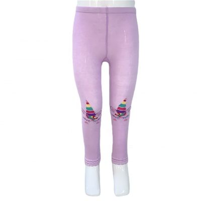 Knitted Pink Baby Girl Tights with Gem Decoration and Thermal Weaving Method
