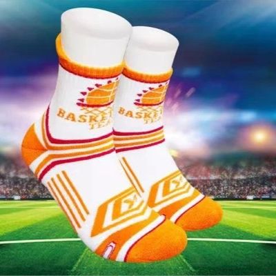 Regular Style Luxury Orange Athletic Socks for Stretchy Comfort and Anti Slip Football