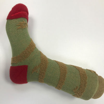 Custom Cotton Silver Lurex Randomly Cushioned Terry Socks for 5-9 Year Old Boys and Girls
