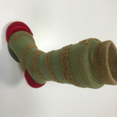 Custom Cotton Silver Lurex Randomly Cushioned Terry Socks for 5-9 Year Old Boys and Girls