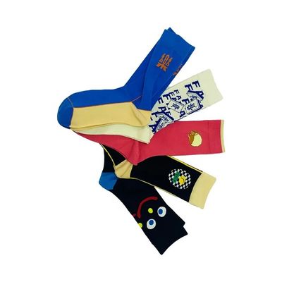 Custom Logo Women's Winter Socks in 5 Colors with Smiley Face and Letter Design