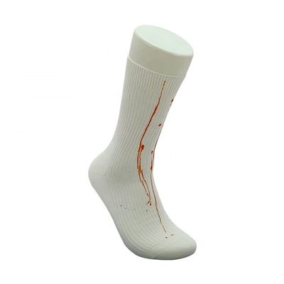 Top Grade Anti Slip White Creativity Print Soft Cotton Long Custom Design Socks For Men