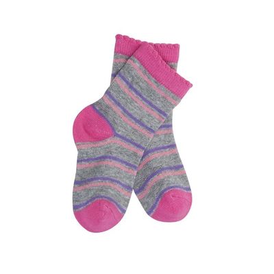 Children Casual Socks in Cotton Fabric with Small Flower Print and Anti Slip Design