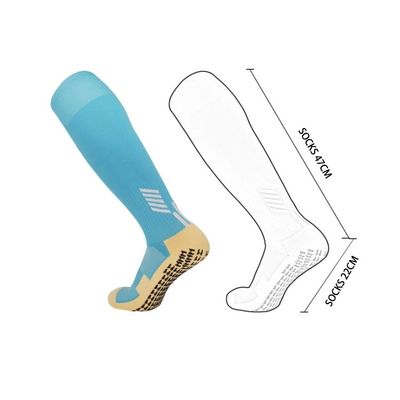 Solid Polyamide Elastane Fabric Soft Anti Slip Soccer Sport Football Grip Long Socks