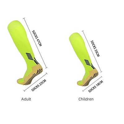 Solid Polyamide Elastane Fabric Soft Anti Slip Soccer Sport Football Grip Long Socks