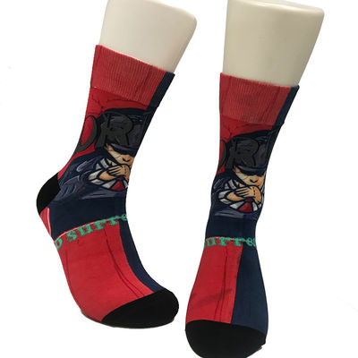 Men's 3d Printing Digital Sublimation Socks with Custom Logo Design in Regular Style