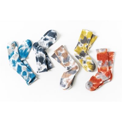 Summer 2023 Custom Tie-Dye Technology Running Mid-Calf Socks for UNISEX EU size 37-44