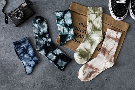 Summer 2023 Custom Tie-Dye Technology Running Mid-Calf Socks for UNISEX EU size 37-44
