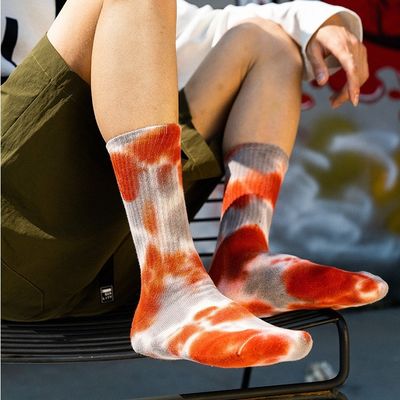 UNISEX 37-44 EU Size Tie Dye Thin Candy Color Print Custom Cotton Tube Sports Socks