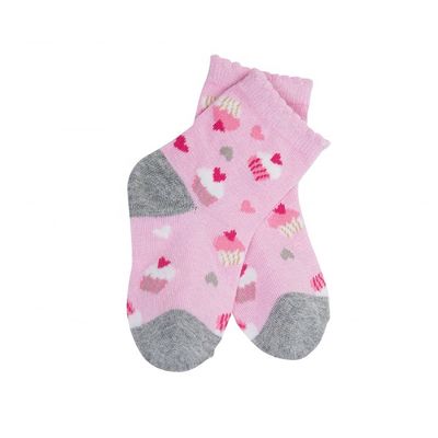 Top Selling Spring Newborn Infant Christmas Socks with Cute Cake Print and Warm Fabric
