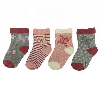 Colorful Stripe Baby Socks Breathable Fabric 70%Cotton 28%Polyester 2%Spandex
