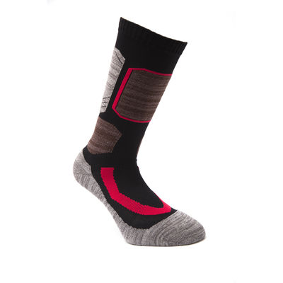 Seasonal Winter Print Pattern Knitted Socks for Cushioned Skiing Sports Crew