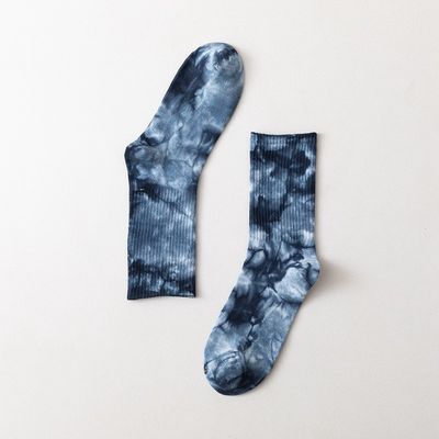 20 Colors Crew Oem Tie Dye Unisex Socks Cotton Polyester Spandex Sports Sock Direct Supply