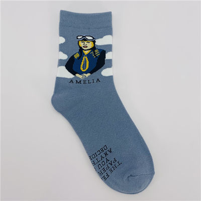 39-42 Fashionable Cotton Socks Designer Woman Long Thermal Women Socks Print Pattern