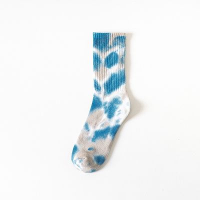 Tie Dye CREW Sports Socks Cotton Polyester Spandex Blend for Comfort and Durability
