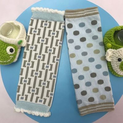 Children's Knitted Winter Leg Warmer Long Cotton Socks with Nylon Jacquard Pattern