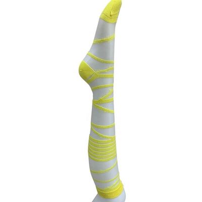 Knitted Ladies Long Tube Glass Transparent Yarns Silk Hand-Sewn Fashion Socks