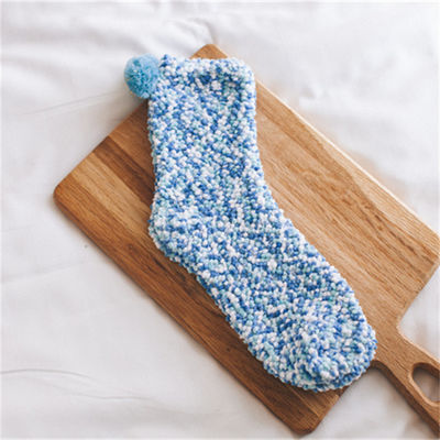 Thick Warm Fluffy Girl Christmas Socks Casual Coral Fleece Home Floor Socks with Gift