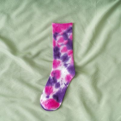 Tie Dye Unisex Sports Socks for 39-42 EU Size Fabric 70%cotton 25%polyester 5%spandex