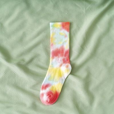 Tie Dye Unisex Sports Socks for 39-42 EU Size Fabric 70%cotton 25%polyester 5%spandex