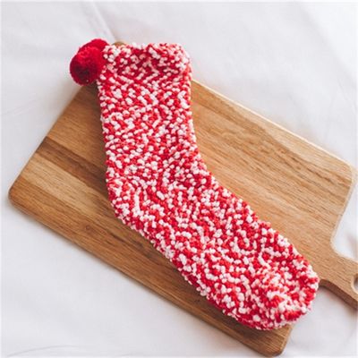 70%Polyester 30% Elastane Coral Fleece Floor Socks LZ-21-CL8011 for Winter