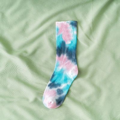 Regular Style Tie Dye Long Tube Unisex Socks with Cotton Polyester Spandex Material