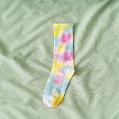 Regular Style Tie Dye Long Tube Unisex Socks with Cotton Polyester Spandex Material