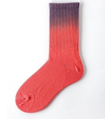 Ankle High Color Gradient Cotton Long School Style Women Socks with Needle Detection