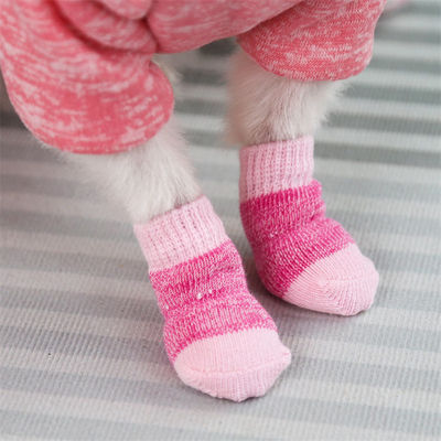 Stay Fashionable and Cozy with These Pink/Blue Dog Socks Winter Season Must-Have