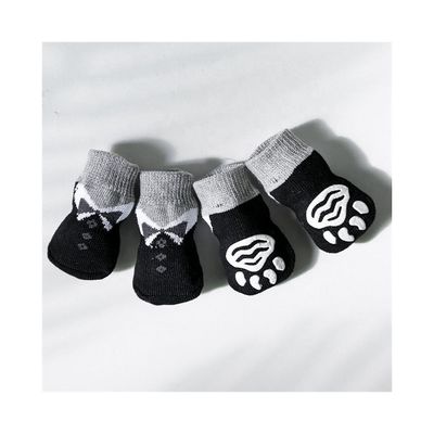Black Pet Shoe Socks For Dogs High Qualilty Protection Comfort Foot Glue Animal Ear Socks
