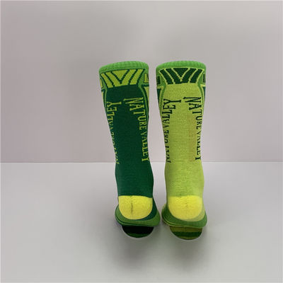Anti Slip Breathable Sweat Wicking Letter Pattern Long Sports Socks for 39-41 Size