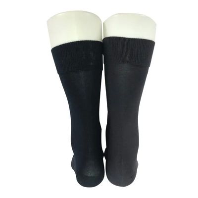 Anti-slip Men's Cotton Knitted Plain Socks with Custom Logo Black Pattern Type Solid
