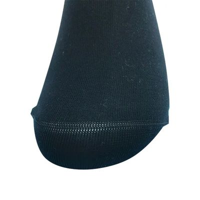 Anti-slip Men's Cotton Knitted Plain Socks with Custom Logo Black Pattern Type Solid